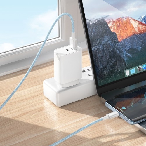 USB KABELIS BOROFONE BX117 USB-A TO USB-C 1.0M BALTAS