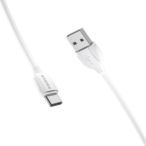 USB KABELIS BOROFONE BX19 USB-A TO USB-C 1.0M BALTAS