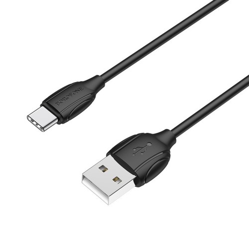 USB KABELIS BOROFONE BX19 USB-A TO USB-C 1.0M JUODAS