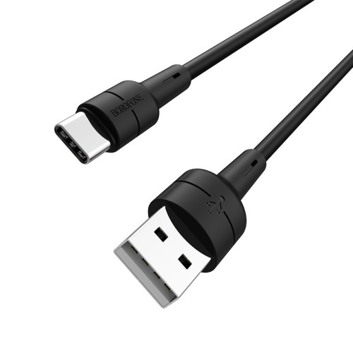 USB KABELIS BOROFONE BX30 TYPE-C 1.0M SILIKONINIS JUODAS