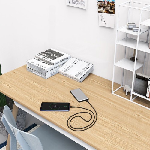 USB KABELIS BOROFONE BX30 TYPE-C 1.0M SILIKONINIS JUODAS