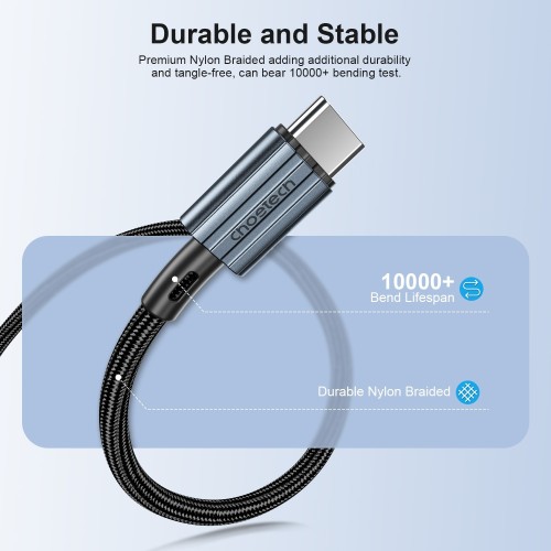 USB KABELIS CHOETECH XCC-1015 USB-C TO USB-C PD60W 2.0M JUODAS
