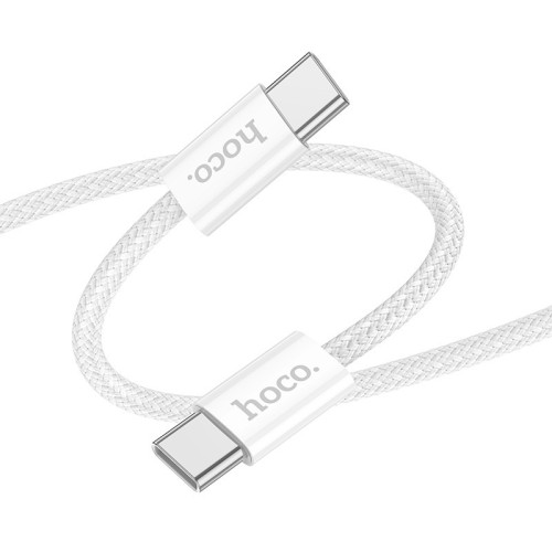 USB KABELIS HOCO X104 60W USB-C TO USB-C 2.0M BALTAS