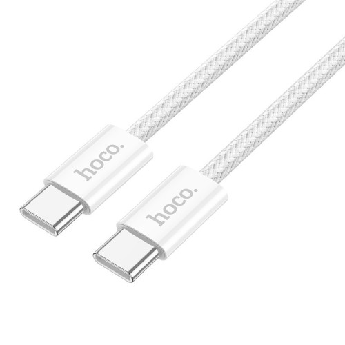 USB KABELIS HOCO X104 60W USB-C TO USB-C 2.0M BALTAS