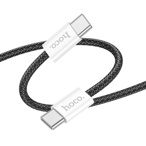 USB KABELIS HOCO X104 60W USB-C TO USB-C 2.0M JUODAS