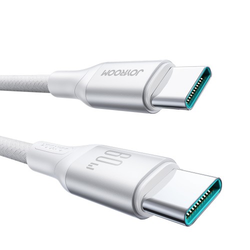 USB KABELIS JOYROOM S-A28 USB-C TO USB-C 60W 2.0M BALTAS