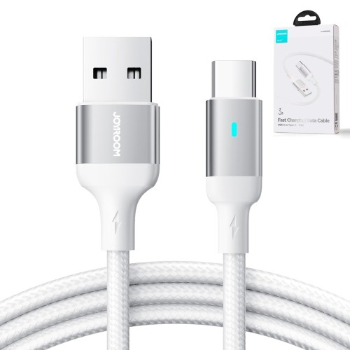 USB KABELIS JOYROOM S-UC027A10 USB TO TYPE-C 3A 1.2M BALTAS