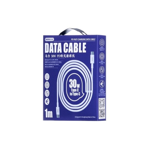 USB KABELIS REMAX RC-C021 USB-C TO USB-C 30W 2.0M BALTAS