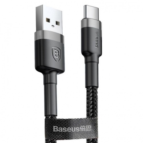 USB KABELIS BASEUS CAFULE MICROUSB 1.0M 2.4A PILKAS-JUODAS CAMKLF-BG1