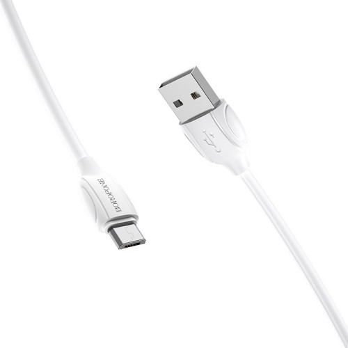 USB KABELIS BOROFONE BX19 USB-A TO MICROUSB 1.0M BALTAS