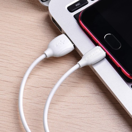 USB KABELIS BOROFONE BX19 USB-A TO MICROUSB 1.0M BALTAS