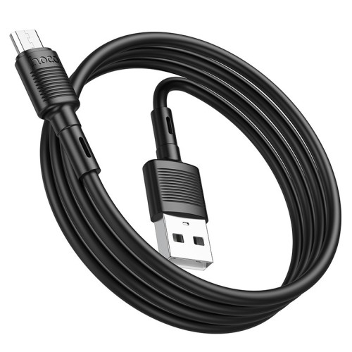 USB KABELIS HOCO X83 USB-A TO MICROUSB 1.0M JUODAS