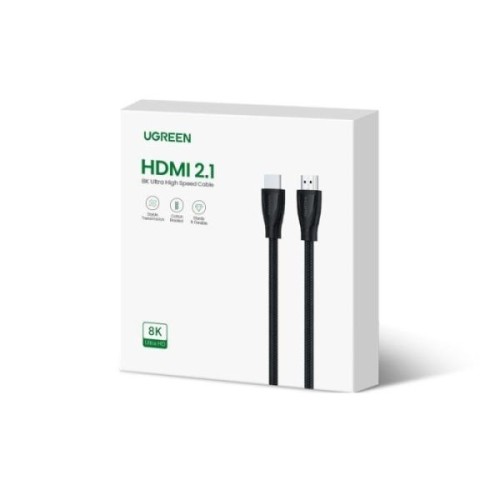 KABELIS UGREEN HD140 HDMI 2.1 TO HDMI 2.1 1.5M JUODAS