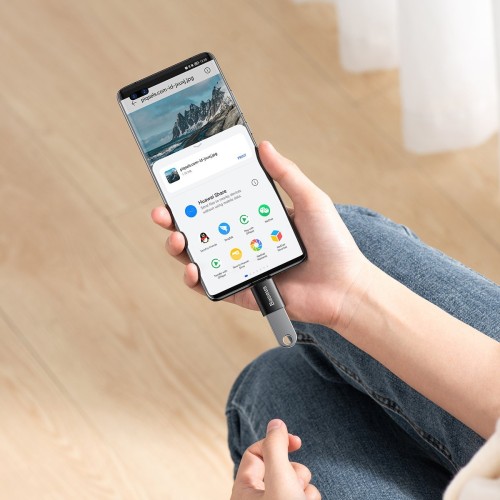 ADAPTERIS BASEUS INGENUITY SERIES TYPE-C TO USB-A3.1 OTG JUODAS ZJJQ000001