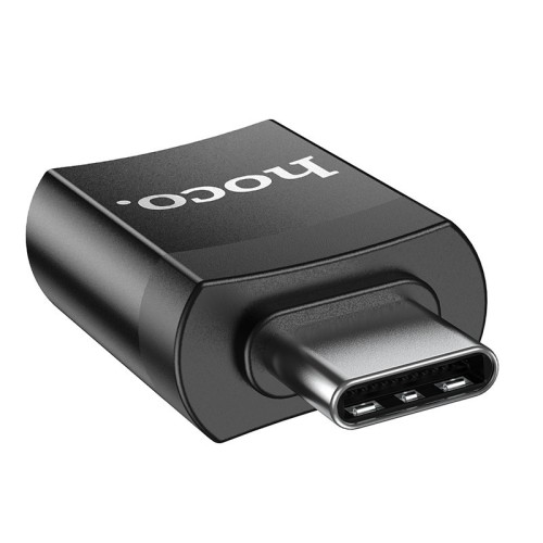 ADAPTERIS HOCO UA17 TYPE-C TO USB-A JUODAS
