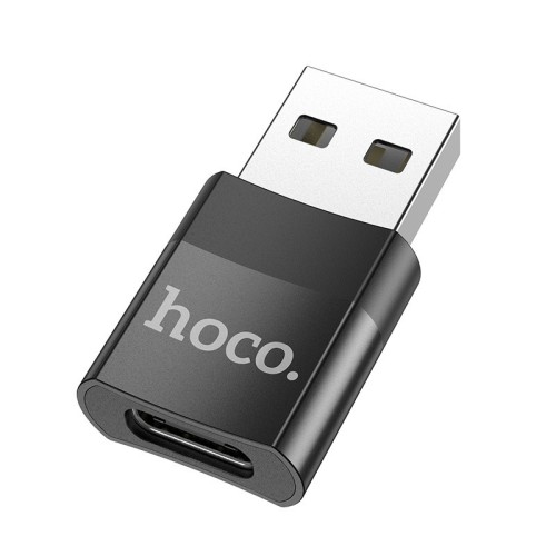 ADAPTERIS HOCO UA17 USB-A TO TYPE-C JUODAS