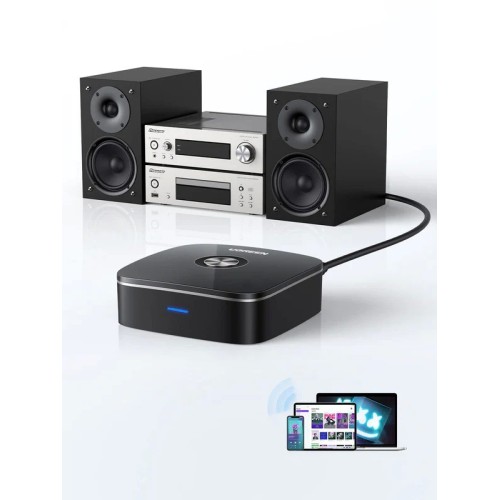 BLUETOOTH ADAPTERIS IMTUVAS UGREEN CM123 2XRCA / AUX BLUETOOTH 5.0 JUODAS (30445)