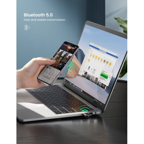 BLUETOOTH ADAPTERIS UGREEN CM390 BLUETOOTH 5.0 JUODAS