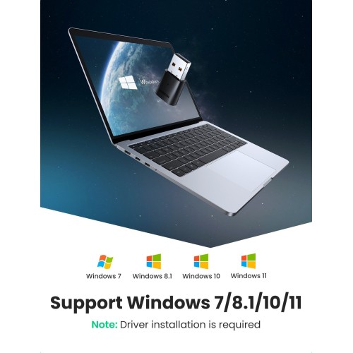 BLUETOOTH ADAPTERIS UGREEN CM390 BLUETOOTH 5.0 JUODAS