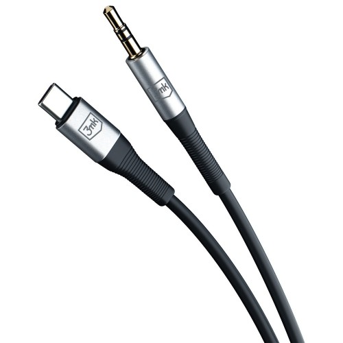AUDIO KABELIS 3MK USB-C TO 3,5MM 1.0M JUODAS