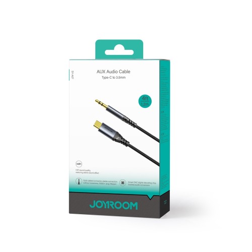 AUDIO KABELIS JOYROOM SY-A07 USB-C TO 3,5MM 1.2M JUODAS