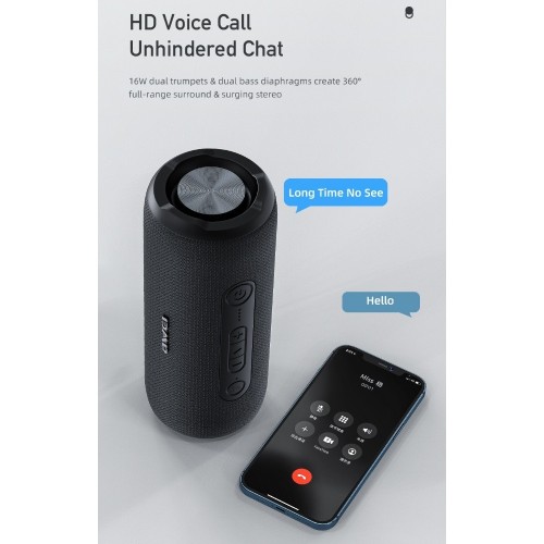 BLUETOOTH NEŠIOJAMAS GARSIAKALBIS AWEI Y669 31W JUODAS