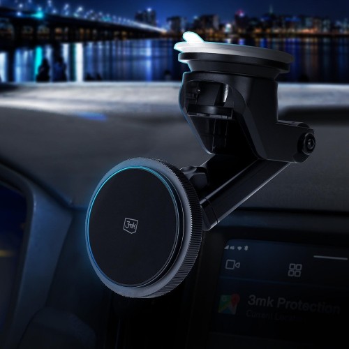 AUTOMOBILINIS LAIKIKLIS-ĮKROVIKLIS 3MK CAR MAGCHARGER 15W (WINDSHIELD / DASHBOARD) JUODAS