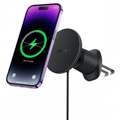 AUTOMOBILINIS LAIKIKLIS-ĮKROVIKLIS BASEUS CW01 MAGSAFE 15W JUODAS C40141001111-00