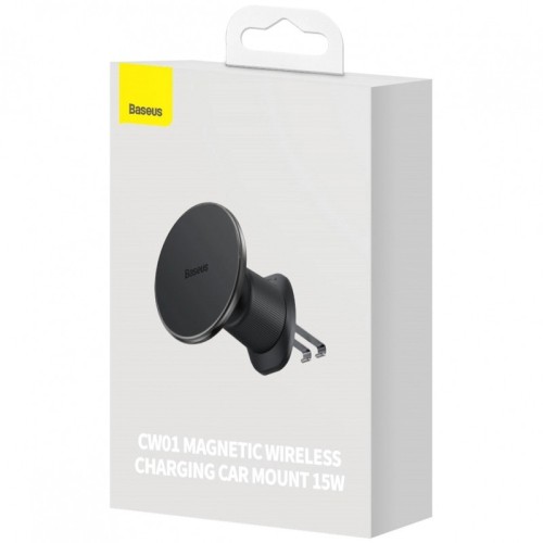 AUTOMOBILINIS LAIKIKLIS-ĮKROVIKLIS BASEUS CW01 MAGSAFE 15W JUODAS C40141001111-00