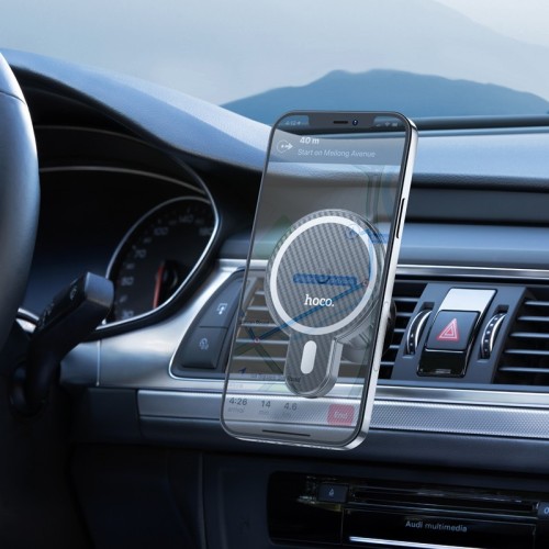 AUTOMOBILINIS LAIKIKLIS-ĮKROVIKLIS HOCO CA85 MAGSAFE 15W JUODAS