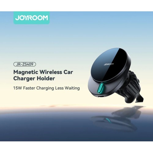 AUTOMOBILINIS LAIKIKLIS-ĮKROVIKLIS JOYROOM JR-ZS409 MAGSAFE 15W JUODAS