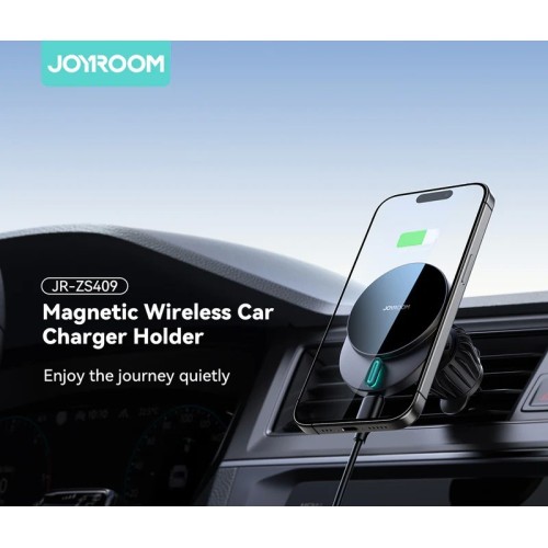 AUTOMOBILINIS LAIKIKLIS-ĮKROVIKLIS JOYROOM JR-ZS409 MAGSAFE 15W JUODAS