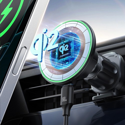 AUTOMOBILINIS LAIKIKLIS-ĮKROVIKLIS JOYROOM JR-ZS412 QI2 MAGSAFE 15W JUODAS