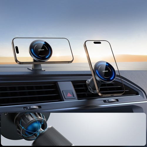 AUTOMOBILINIS LAIKIKLIS-ĮKROVIKLIS JOYROOM JR-ZS502 MAGSAFE 15W (AIR VENT / DASHBOARD) JUODAS
