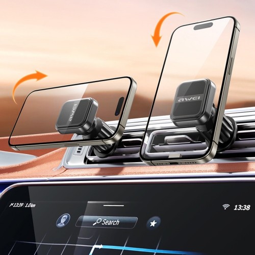 AUTOMOBILINIS TELEFONO LAIKIKLIS AWEI X52 MAGNETIC (AIR VENT) JUODAS