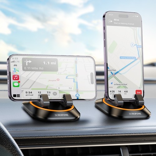 AUTOMOBILINIS TELEFONO LAIKIKLIS BOROFONE BH116 (DASHBOARD) JUODAS