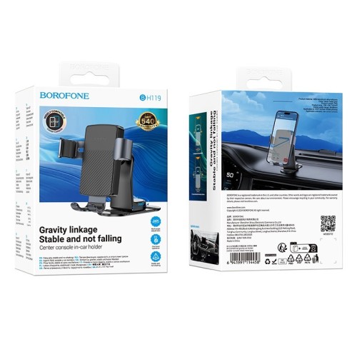 AUTOMOBILINIS TELEFONO LAIKIKLIS BOROFONE BH119 (DASHBOARD) JUODAS