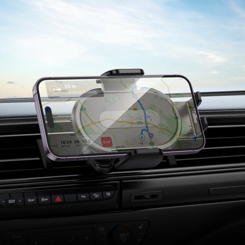 AUTOMOBILINIS TELEFONO LAIKIKLIS BOROFONE BH133 (AIR VENT) JUODAS