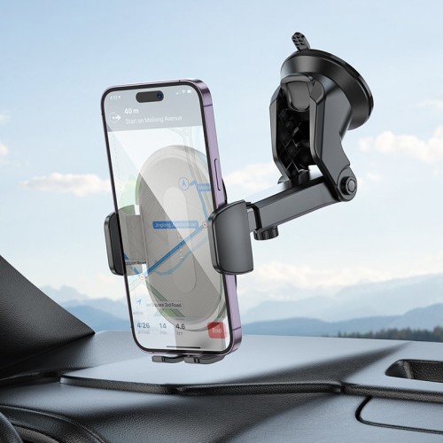 AUTOMOBILINIS TELEFONO LAIKIKLIS BOROFONE BH134 (DASHBOARD) JUODAS