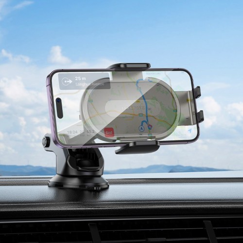 AUTOMOBILINIS TELEFONO LAIKIKLIS BOROFONE BH134 (DASHBOARD) JUODAS