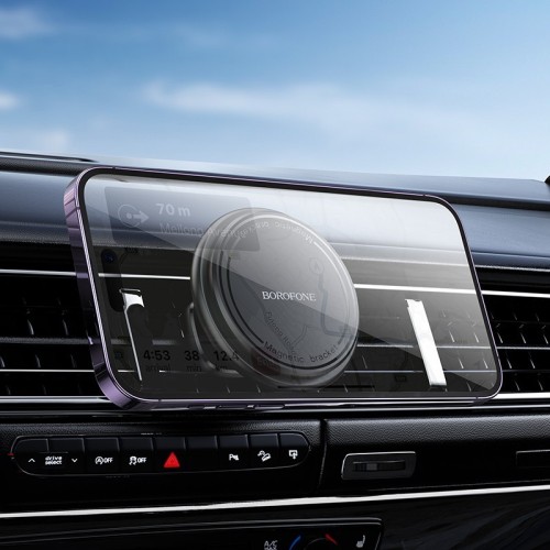 AUTOMOBILINIS TELEFONO LAIKIKLIS BOROFONE BH135 MAGSAFE (AIR VENT) JUODAS
