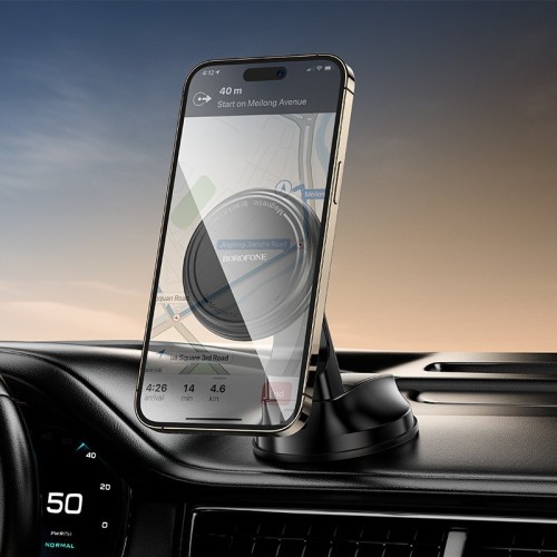AUTOMOBILINIS TELEFONO LAIKIKLIS BOROFONE BH136 MAGSAFE (DASHBOARD) JUODAS