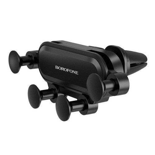 AUTOMOBILINIS TELEFONO LAIKIKLIS BOROFONE BH19 TVIRTINAMAS ANT VENTILIACIJOS GROTELIŲ, JUODAS