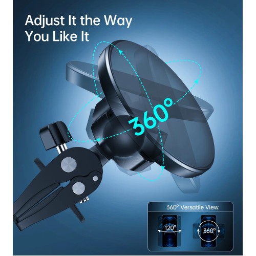 AUTOMOBILINIS TELEFONO LAIKIKLIS CHOETECH AT0004 MAGSAFE JUODAS