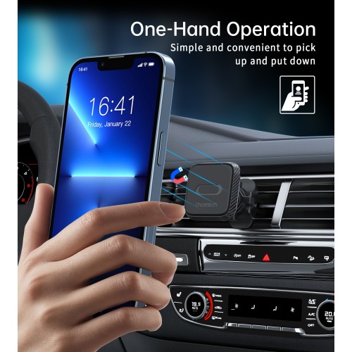 AUTOMOBILINIS TELEFONO LAIKIKLIS CHOETECH H042 JUODAS