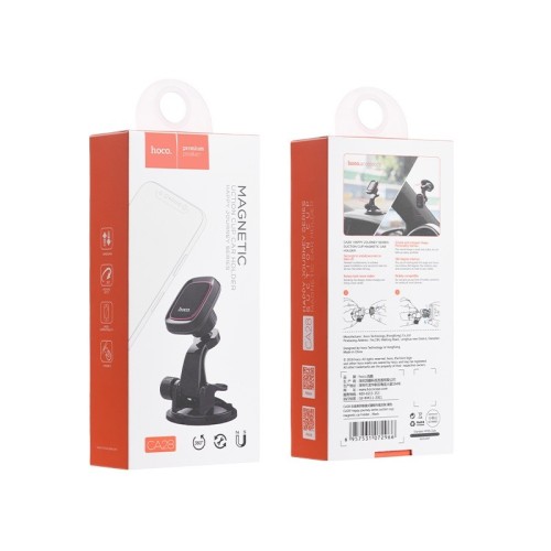 AUTOMOBILINIS TELEFONO LAIKIKLIS HOCO CA28, TVIRTINAMAS ANT PRIETAISŲ SKYDELIO, MAGNETINIS, JUODAS