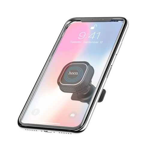 AUTOMOBILINIS TELEFONO LAIKIKLIS HOCO CA52 TVIRTINAMAS Į VENTILIACIJOS GROTELES, MAGNETINIS, JUODAS-PILKAS