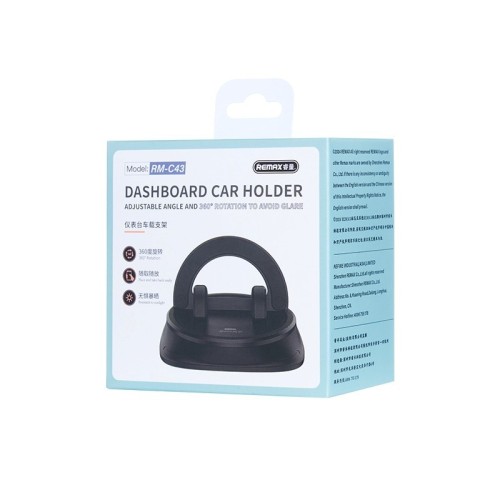 AUTOMOBILINIS TELEFONO LAIKIKLIS REMAX RM-C43 (DASHBOARD) JUODAS