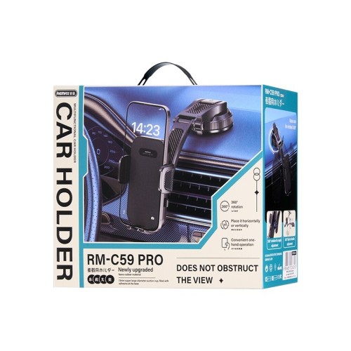 AUTOMOBILINIS TELEFONO LAIKIKLIS REMAX RM-C59 PRO (DASHBOARD) JUODAS