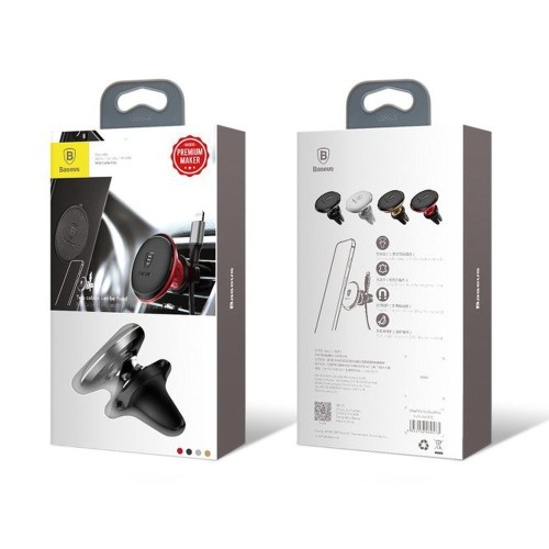TELEFONO LAIKIKLIS BASEUS MAGNETIC AIR VENT WITH CABLE CLIP JUODAS SUGX020001
